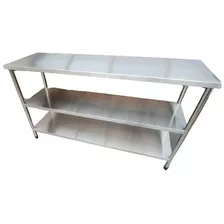 Bancada Mesa Inox Industrial 2 Paneleiros 150x50x90 