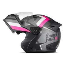 Capacete Integral Robocop Stronger Faster Gladiator Etceter Cor Cinza/rosa Tamanho Do Capacete 60