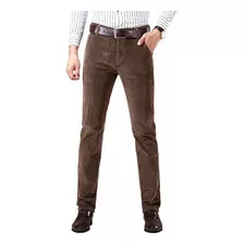 Pantalones Térmicos Recto De Pana De Cintura Alta Hombre