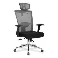 Cadeira De Escritório Dt3office Maya Gamer Ergonômica Cinza Com Estofado De Mesh