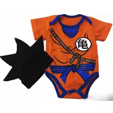 Conjunto Disfraz Bebe Body Goku Dragon Ball Algodon Premium