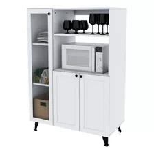 Aparador Mueble Organizador 3 Puertas 3 Estantes Regulables Color Blanco