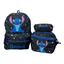 Kit Mochila Lilo & Stitch E Lancheira E Estojo Escolar 