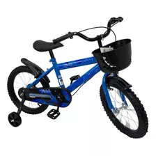 Bicicleta Infantil Aro 16 Com Rodinhas De Treinamento Cor Azul