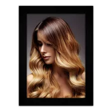 Quadro Decorativo Moldura Salão Beleza Mulher Penteado