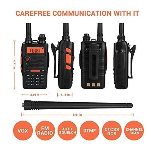 Baofeng Uv 5r Ex 5w Dual Band Two Way Radio Long Range (upgr Foto 4