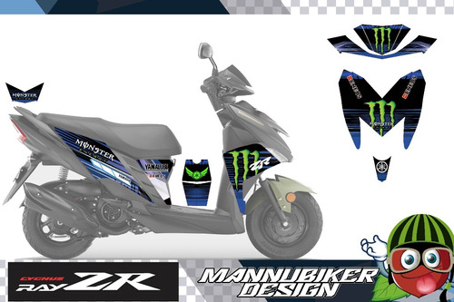 Ray Zr Yamaha Graficos Stickers Vinil Calcas Laminado Glossy Foto 3