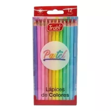 Lapices Trabi En Estuche X 12 Colores Pasteles