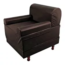 Sillon Cama Una Plaza 190x65 Patas Ecocuero Espuma Jmc