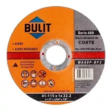 Disco Bulit Abrasivo De Corte 115x1,0x22,2 Mm