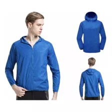 Chaqueta Rompevientos Hombre Impermeable Azul - Deportes