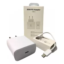 Carregador 60w Turbo Cabo Tipo C Completo Super-rápido Usb-c Cor Branco