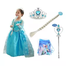 Vestido Fantasia Princesas Infantil Frozen Elza