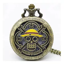 Reloj Bolsillo Craneo Piratas Luffy One Piece Sombrero Paja