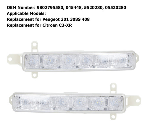 Luz Corriente Diurna De Coche 2pcs Para Peugeot 301 308s 408 Foto 2