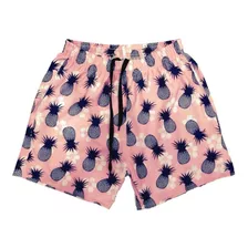 Shorts Floral Animais Frutas Verão Tactel Elastano 2 Bolsos