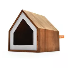 Casa Para Perro O Gato Mascota Raza Pequeña Madera Interior