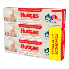 Pack Creme Preventivo De Assaduras Huggies Supreme Care Caixa 3 Unidades 80g Cada Embalagem Econômica