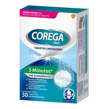 Corega Tabs 3 Minutos Limpiadoras Efervescentes 4en1 X 30 Un