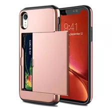 Funda Para iPhone XR, Rosa/tarjetero/rigida/resistente