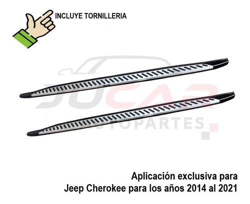 Estribos Importacin Tipo Piano Jeep Cherokee 2014-2021 Foto 2