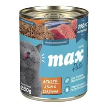 Ração Úmida Patê Premium Gatos Atum Sardinha 280g Max Cat