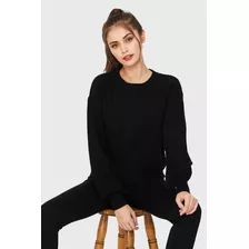 Sweater Corto Trenzas Negro Nicopoly