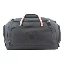 Bolso Viaje Deportivo Urbano Reforzado Wilson Gym Bolsillo Color Negro Liso