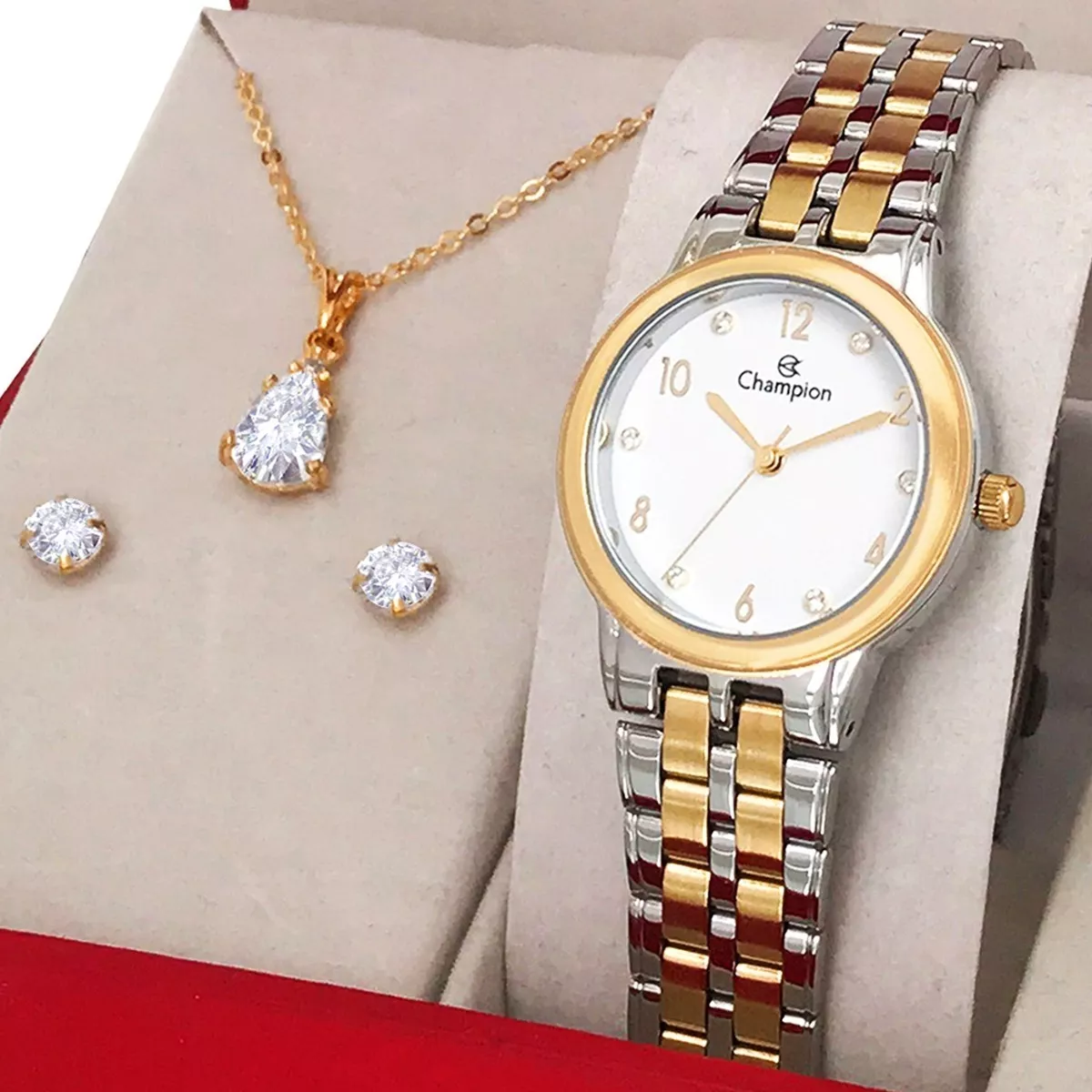 Relógio Champion Feminino Dourado 1 Ano De Garantia Original