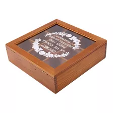 Elegante Caja De Té De Madera De 9 Secciones, Bolsa Contened