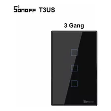 Sonoff T2 Us 3 Canales - Tecla Touch Wifi- Negra.sin Uso