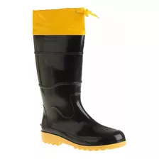 Bota De Borracha Com Amarra De Amarrar Amarelo Reforçado Nf