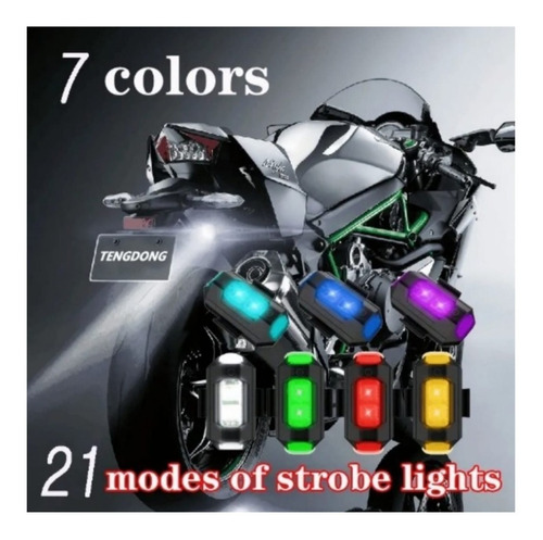 Luces Led De Advertencia Moto Auto Drones Estrobo Luces Foto 3