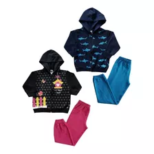 Kit 3 Conjunto Moletom Infantil Inverno 1 A 8 Menino Menina