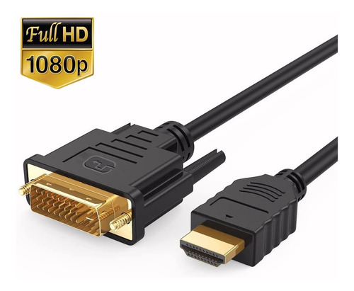 Cable Dvi A Hdmi  Alta Velocidad Bidireccional 1080p 1.8m