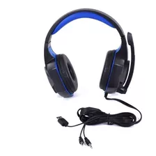 Headset Dust X22 Gamer Azul Conector P2 Led Lw003 Cabo 1,8m Cor Azul/preto Cor Da Luz Preto