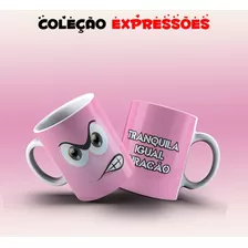 Caneca Com Expressões Personalizada 325ml Em Porcelana