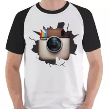 Camiseta Instagram Rede Social Site App Camisa Blusa Raglan