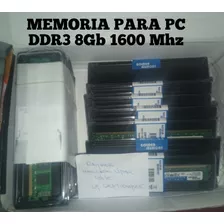 Oferta!! Memorias Nuevas Para Pc Ddr3 8 Gb 1600 Mhz 