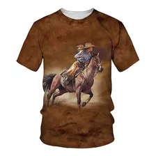 Camiseta De Hombre De Moda Camisa Con Estampado De Caballos