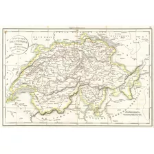 Mapa Antiguo Suiza Lámina Papel Fotografico - 120 X 80 Cm