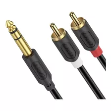 Cable Audio Adaptador 2 Rca Macho A Trs 1/4 Macho | 0,9m