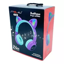 Stelau B-30 Audifonos Bluetooth Luces Led Orejas De Gato 