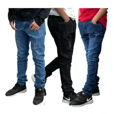 Kit 3 Calça Infantil Juvenil Jeans Masculina 2 Ao 16 Oferta