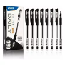 Deli Pluma De Gel Con Punta De 0.5 Mm 12 Pcs Negro 