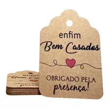 50 Tags Para Bem Casado Papel Kraft Ou Offset Branco - Bc02