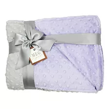 Meg Original Lavanda Y Gris Minky Dot Manta Para Bebé - Cuna