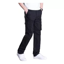 Pantalon Cargo Multibolsillo Para Hombre 