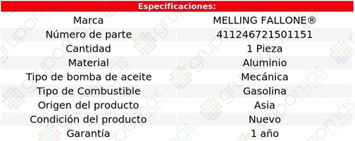 1 Bomba Aceite Skyline 4 Cil 1.8l 76 Melling Fallone Foto 2