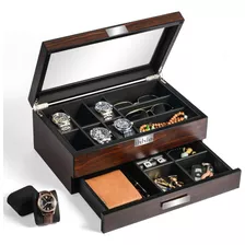 Caja Organizadora De Relojes Para Hombres, Joyero De Madera 